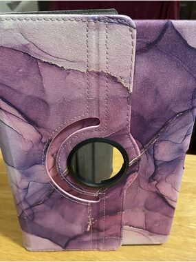 Purple Marble Swirl Tablet Case with Rotating Stand